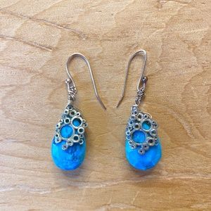 Alexis Bittar Gold & Turquoise Dangly Earrings